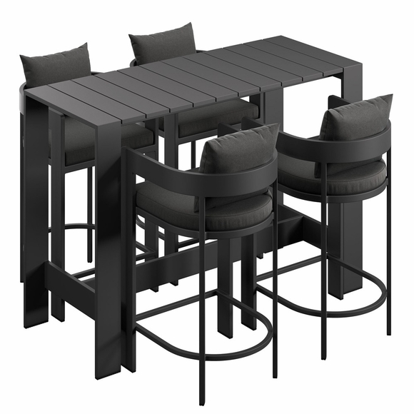 Tahoe 5-Piece Outdoor Patio Bar Table Set