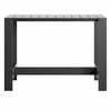 Tahoe 59 Inch Rectangle Outdoor Patio Aluminum Bar Table in Gray