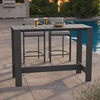 Tahoe 59 Inch Rectangle Outdoor Patio Aluminum Bar Table in Gray