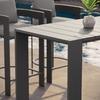 Tahoe 59 Inch Rectangle Outdoor Patio Aluminum Bar Table in Gray