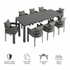 Tahoe 9-Piece Outdoor Patio Aluminum Dining Set With Extendable Table