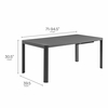 Tahoe Outdoor Patio Aluminum Extendable Dining Table in Gray