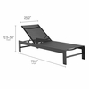 Tahoe Outdoor Patio Mesh and Aluminum Chaise Lounge in Gray