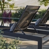 Tahoe Outdoor Patio Mesh and Aluminum Chaise Lounge in Gray