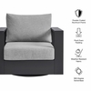 Tahoe Outdoor Patio Powder-Coated Aluminum Swivel Armchair