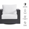 Tahoe Outdoor Patio Powder-Coated Aluminum Swivel Armchair