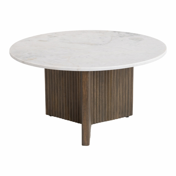 Tailo Coffee Table in White & Brass