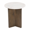 Tailo Side Table in White & Brass