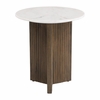 Tailo Side Table in White & Brass
