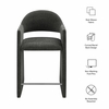 Talia 37 Inch Upholstered Fabric Counter Stool