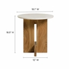 Tarin Acacia Wood and Marble Side Table in Natural