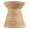 Tavi Hourglass Natural Rattan Round Side Table in Natural