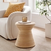 Tavi Hourglass Natural Rattan Round Side Table in Natural