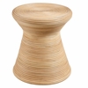 Tavi Hourglass Natural Rattan Round Side Table in Natural