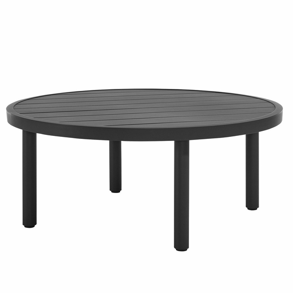 Terrace 35" Outdoor Patio Aluminum Round Coffee Table in Graphite