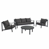 Terrace 4-Piece Outdoor Patio Aluminum Furniture Set in Carbon Graphite