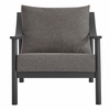 Terrace Outdoor Patio Aluminum Accent Armchair in Carbon Graphite