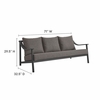 Terrace Outdoor Patio Aluminum Sofa in Carbon Graphite