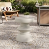 Terza Indoor - Outdoor Patio Concrete Side Table in Light Gray