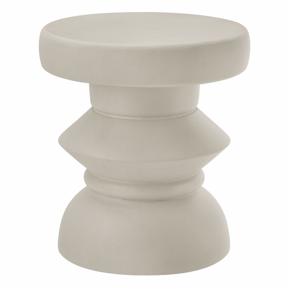 Terza Indoor - Outdoor Patio Concrete Side Table in Light Gray