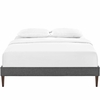 Tessie Full Fabric Bed Frame with Squared Tapered Legs in Gray