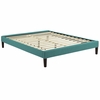 Tessie King Fabric Bed Frame with Squared Tapered Legs in Teal