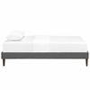 Tessie Twin Fabric Bed Frame with Squared Tapered Legs in Gray