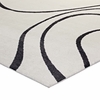 Therese Abstract Swirl 5x8 Area Rug in Ivory and Charcoal