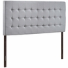 Tinble Upholstered Fabric Queen Headboard in Sky Gray