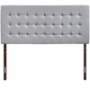 Tinble Upholstered Fabric Queen Headboard in Sky Gray