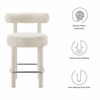 Toulouse Boucle Fabric Counter Stool in Ivory Silver