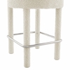 Toulouse Boucle Fabric Counter Stool in Ivory Silver