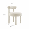 Toulouse Boucle Fabric Dining Chair in Ivory