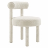 Toulouse Boucle Fabric Dining Chair Set of 2 in Ivory
