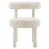Toulouse Boucle Fabric Dining Chair Set of 2 in Ivory