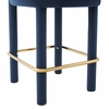 Toulouse Performance Velvet Counter Stool in Midnight Blue Gold