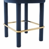 Toulouse Performance Velvet Counter Stool Set of 2 in Midnight Blue Gold