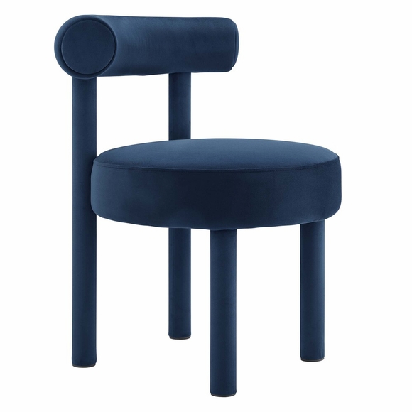 Toulouse Performance Velvet Dining Chair in Midnight Blue