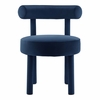 Toulouse Performance Velvet Dining Chair in Midnight Blue