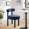 Toulouse Performance Velvet Dining Chair Set of 2 in Midnight Blue
