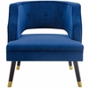 Traipse Button Tufted Open Back Performance Velvet Armchair