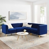 Triumph Channel Tufted Performance Velvet 5-Piece Sectional Sofa MID-4350 in Navy