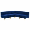 Triumph Channel Tufted Performance Velvet 5-Piece Sectional Sofa MID-4351 in Navy