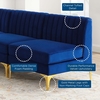 Triumph Channel Tufted Performance Velvet 5-Piece Sectional Sofa MID-4351 in Navy