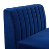 Triumph Channel Tufted Performance Velvet Armless Chair in Navy
