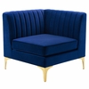 Triumph Channel Tufted Performance Velvet Loveseat in Navy