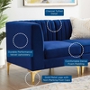 Triumph Channel Tufted Performance Velvet Loveseat in Navy