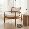 Tula Wood Rattan Lounge Chair in Brown
