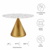 Tupelo 47" Round Terrazzo Dining Table in Gold White