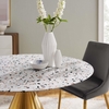 Tupelo 47" Round Terrazzo Dining Table in Gold White